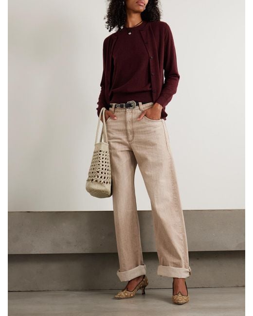 arch4 Red Organic Cashmere Tank And Cardigan Set