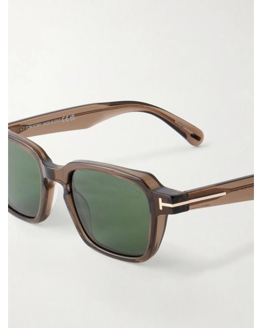 Tom Ford Green Ezra-02 Square-Frame Acetate Sunglasses