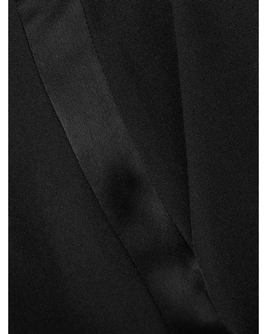 Balmain Black Satin-Trimmed Wool Straight-Leg Pants