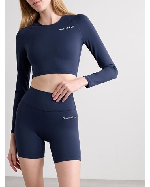 Haut Raccourci En Tissu Stretch Serif Sporty & Rich en coloris Blue