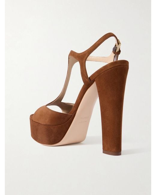 Tom Ford Brown Suede Platform Sandals
