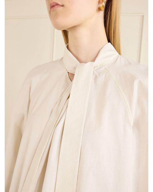 Lemaire White Ascot Cotton And Silk-Blend Shirt