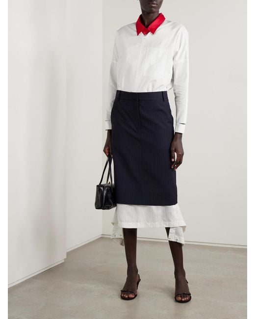 Tibi White Oversized Cutout Cotton-Poplin Shirt