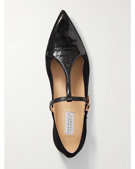Babies En Daim À Finitions En Cuir Verni Liv Gabriela Hearst en coloris White