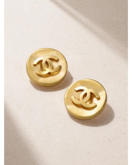 Chanel Metallic Plated Clip Earrings