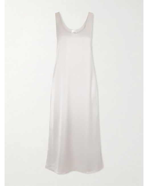 Leset White Barb Satin Midi Dress