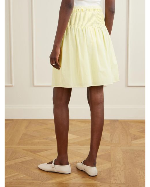 Sir Yellow Rochelle Pintuck Cotton Midi Skirt