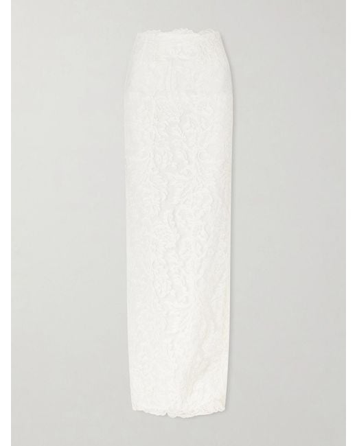 Christopher Esber White Reverie Lace And Silk-Satin Skirt