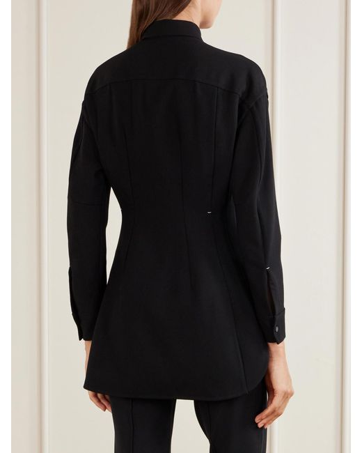 Jil Sander Blue Wool-Blend Twill Shirt