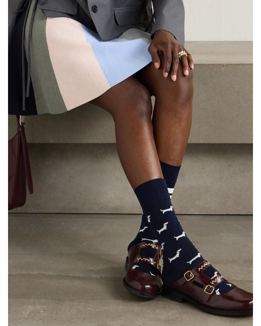 Thom Browne Blue Hector Socken Aus Einer Baumwollmischung