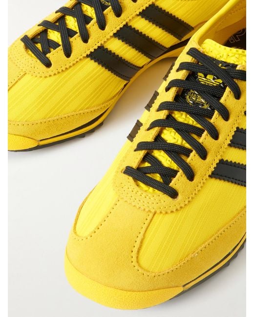 Adidas Originals Yellow Sl 72 Og Suede And Leather-Trimmed Jacquard Sneakers