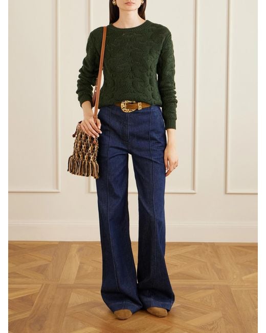 Etro Green Wool-Blend Sweater