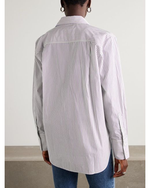 FRAME Pink Striped Cotton-Poplin Shirt