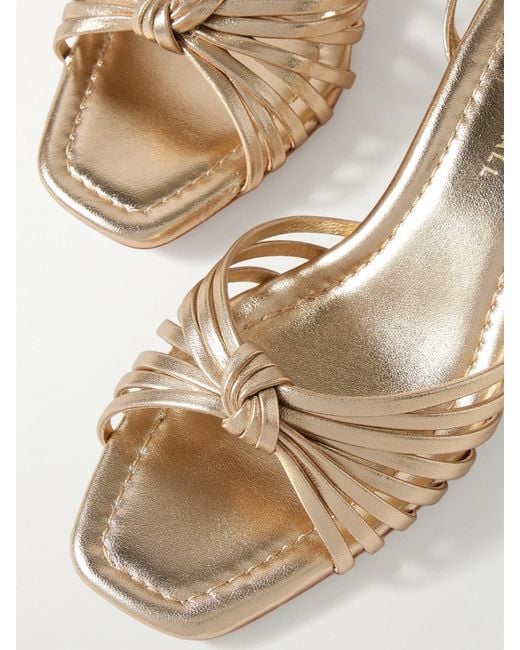 Loeffler Randall Natural Net Sustain Olivia Sandalen Aus Metallic-Leder Mit Knoten