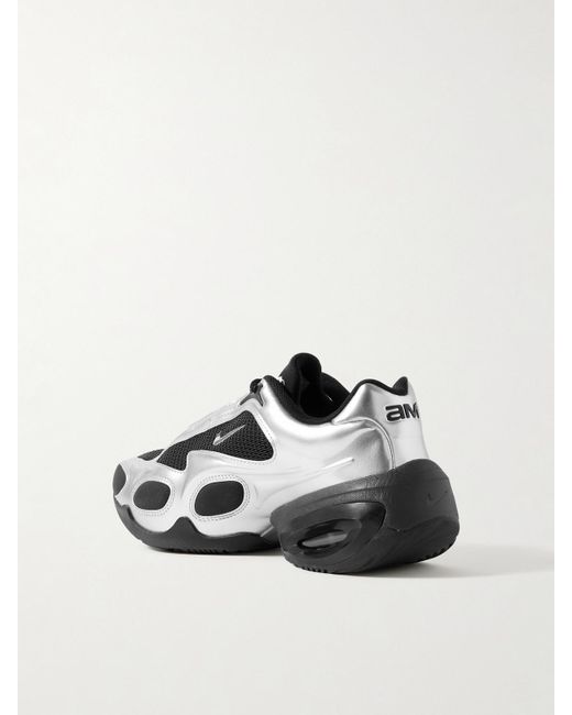 Nike Air Max Muse Mesh-Trimmed Metallic Leather Sneakers