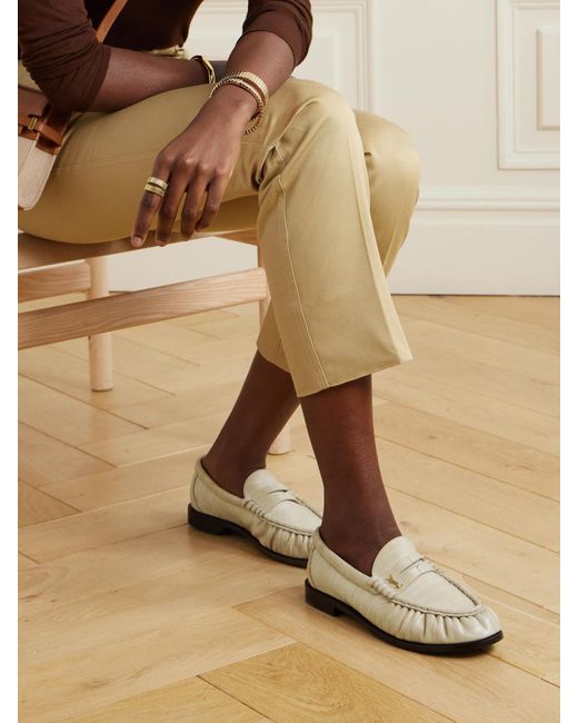 Saint Laurent White Le Loafer Leather Loafers