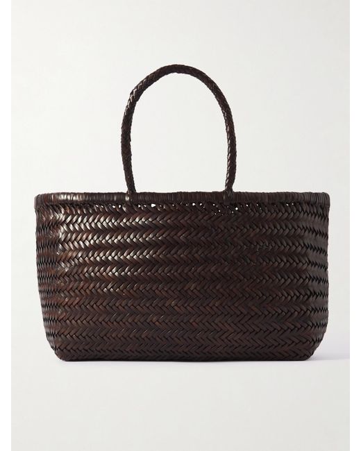 Dragon Diffusion Black Bamboo Triple Jump Woven Leather Tote