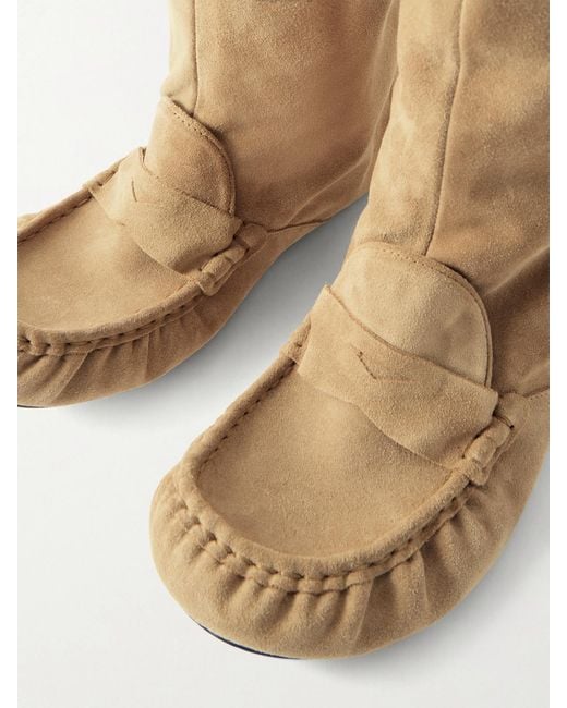 Acne Natural Suede Knee Boots
