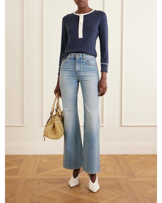 Chloé Natural Suzie Leather Slingback Pumps