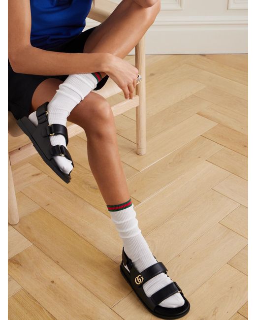 Gucci White Socken Aus Einer Gerippten Baumwollmischung