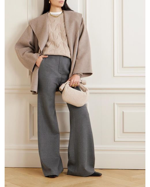 Loro Piana Gray Cashmere Flared Pants