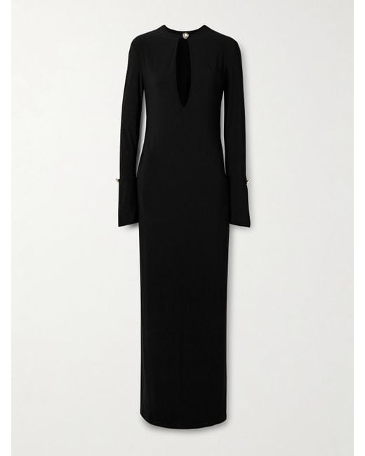Robe Du Soir En Jersey Stretch À Découpe The Sylvie Brandon Maxwell en coloris Black