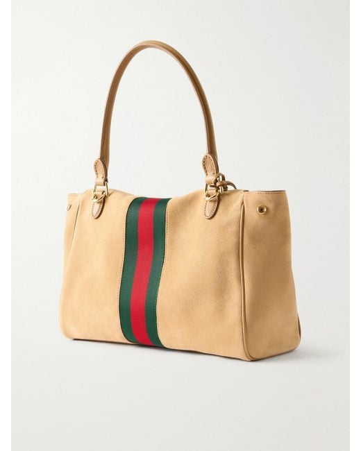 Gucci Natural Paparazzo Medium Suede Shoulder Bag