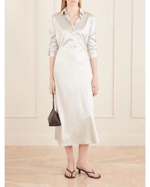 The Park White Bonnie Silk-Blend Shirt