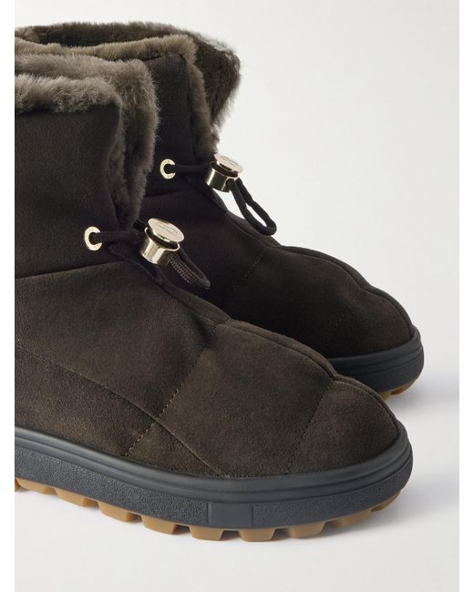 Bogner Black Chamonix Stiefel Aus Veloursleder Mit Shearling-Futter Und Stickerei