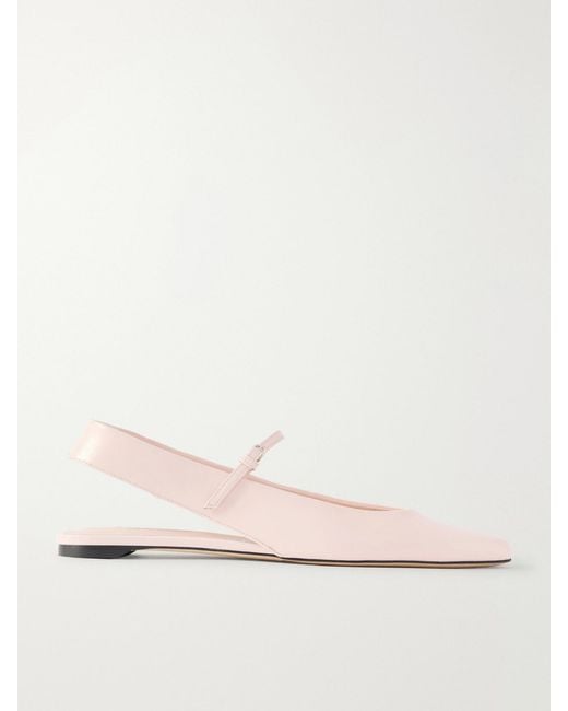 Totême Natural Leather Mary Jane Slingback Ballet Flats