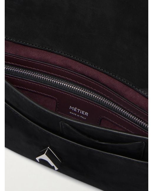 Metier Black Edge Embellished Nubuck Clutch
