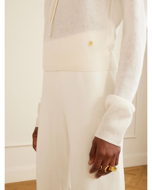 ÉTERNE Natural Embellished Cashmere Hoodie