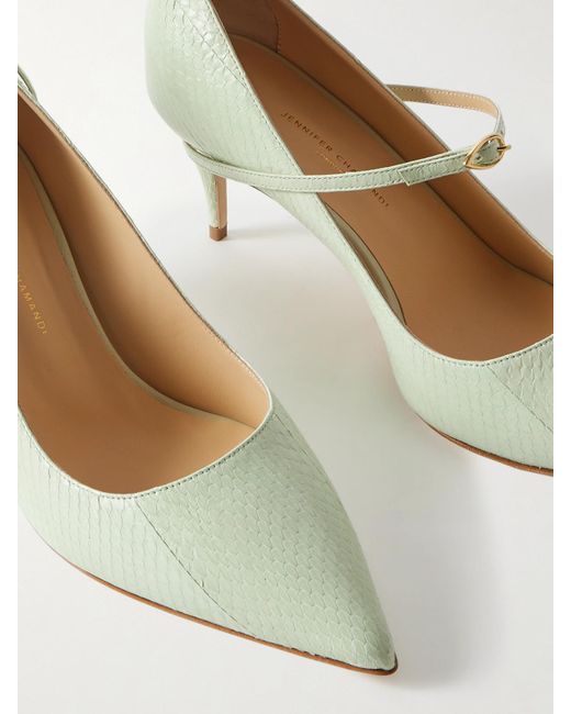 Escarpins En Couleuvre Élaphe Lorenzo 65 JENNIFER CHAMANDI en coloris White