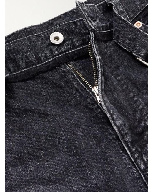 Sacai Blue Hoch Sitzende Jeans Mit Weitem Bein Und Gürtel