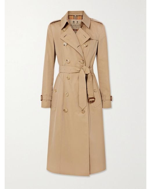 Burberry Natural Chelsea Long Trenchcoat Aus Biobaumwollgabardine