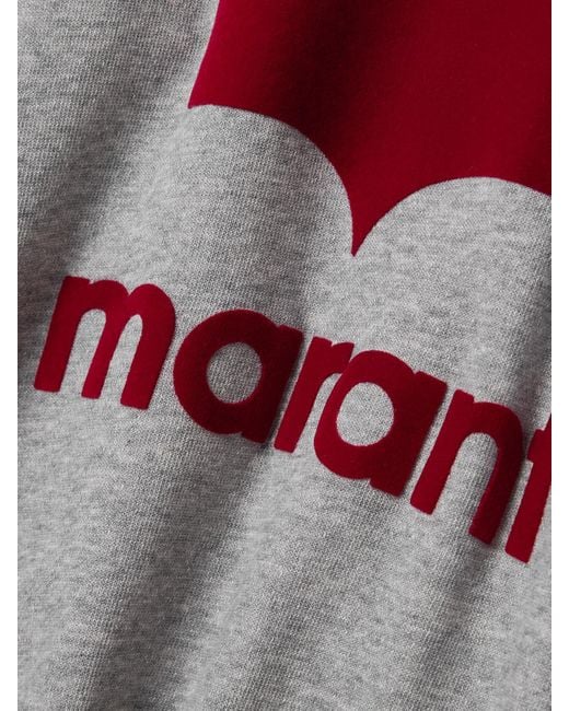 Isabel Marant Gray Moby Flocked Cotton-Blend Jersey Sweatshirt