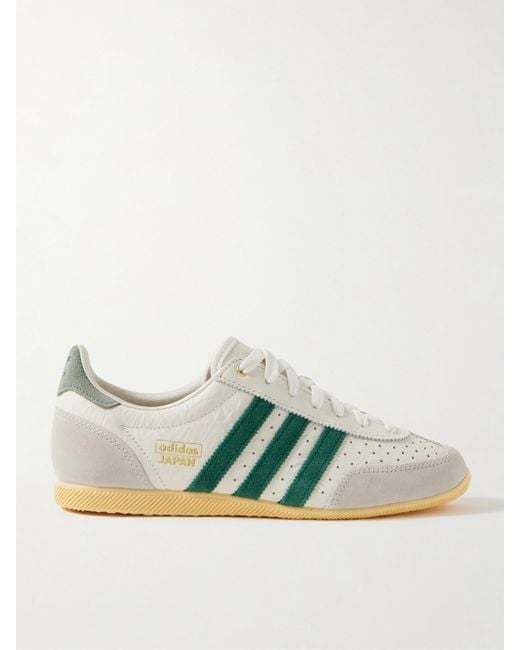 Adidas Originals Green Japan Sneakers Aus Leder Mit Perforationen Und Velourslederbesätzen