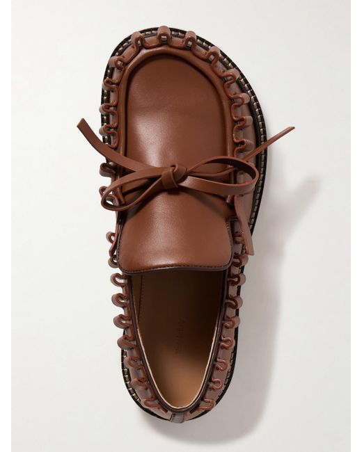 J.W. Anderson Brown Ruffled Leather Loafers