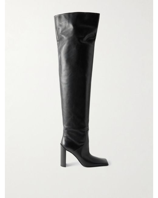 Alaïa Black 90 Leather Over-The-Knee Boots