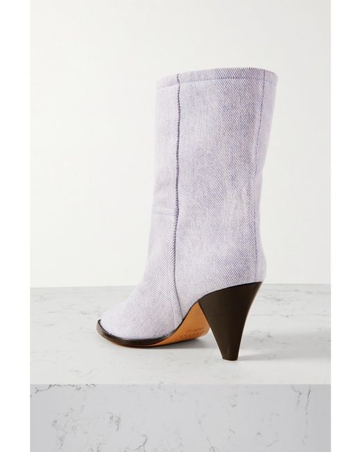 Isabel Marant Purple Rouxa Denim Ankle Boots
