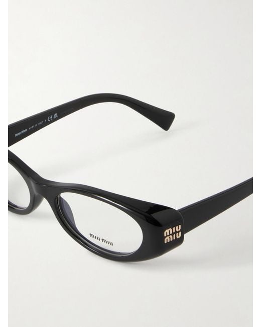 Miu Miu Black Cat-Eye Frame Acetate Optical Glasses