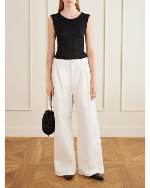 James Perse Black Ribbed Cotton And Cashmere-Blend Tank