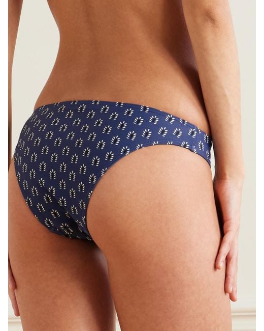 Matteau Blue Ring Bikini-Höschen Aus Recyceltem Stretch-Material Mit Blumenprint Und Verzierung