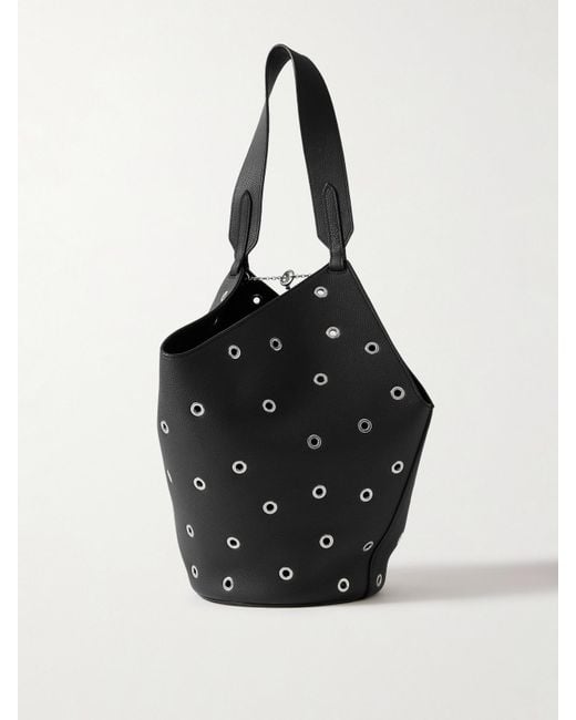 Khaite Black Lotus Kleine Tote Aus Strukturiertem Leder Mit Verzierungen