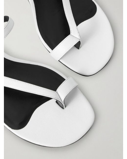 Khaite White Aimee Leather Sandals