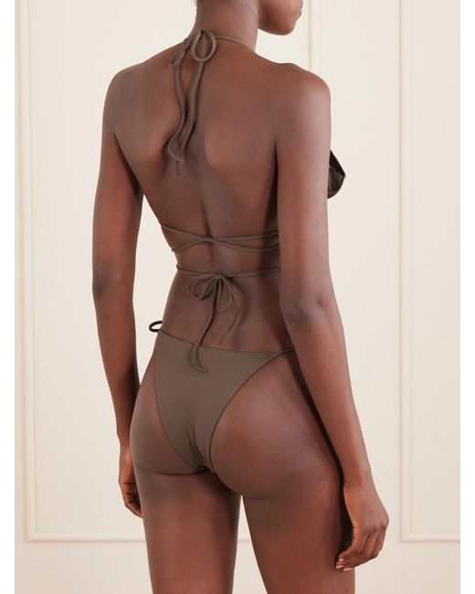 Magda Butrym Gray Appliquéd Bikini Top