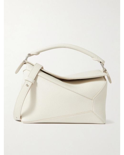 Sac Porté Épaule En Cuir Texturé Puzzle Edge Small Loewe en coloris White