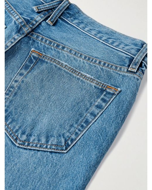 SLVRLAKE Denim Blue Jazmine Mid-Rise Straight-Leg Jeans