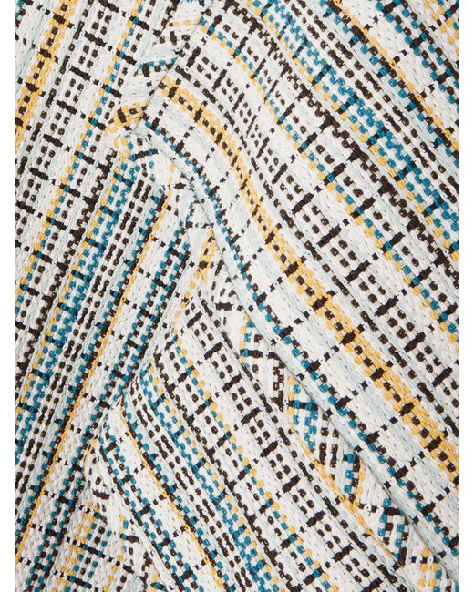 Bottega Veneta White Wrap-Effect Checked Cotton-Blend Tweed Midi Skirt