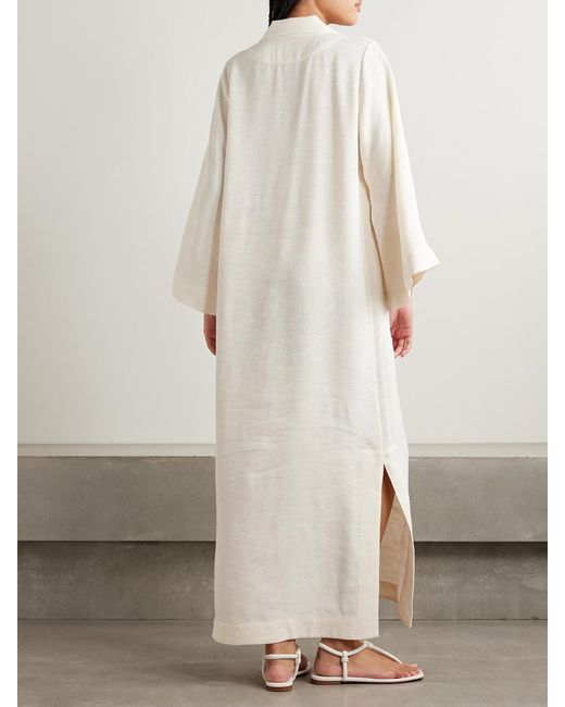 Lisa Marie Fernandez White Shantung Maxi Dress